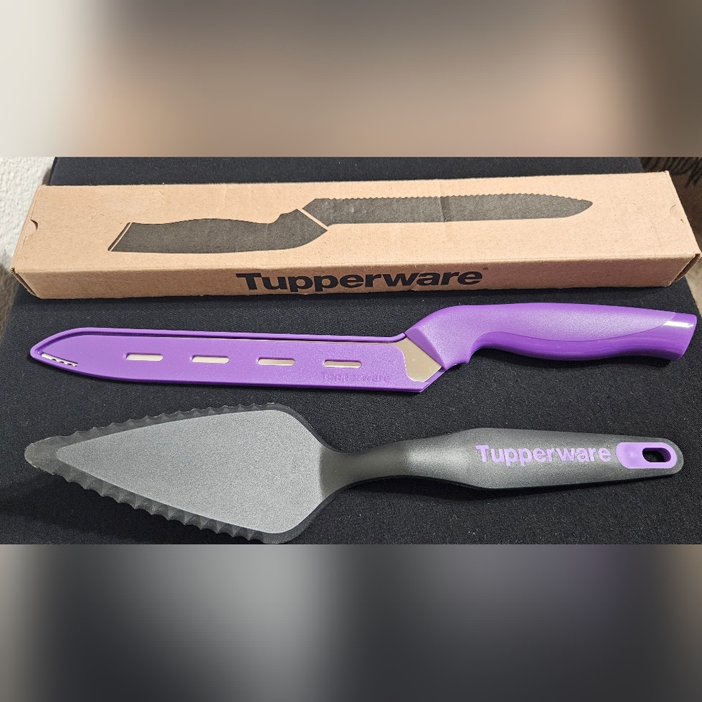 Tupperware Purple and Gray Party Utensil Set